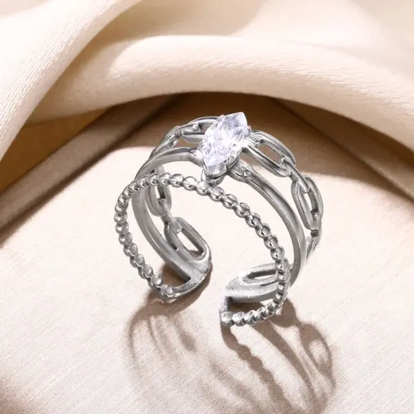 PVD Coated Real Gold Plated 18K Gold Solid Color 304 Stainless Steel Simple Style Shiny Waterproof Non Tarnish Open Rings