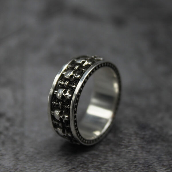 oly-1e4acc43f59ab4b99f7f6924056d962f Wholesale Chiba S925 Sier Retro Fashion Thai Sier Indian Skull Live Ring Personalized Sier Jewelry Men's and Women's Ring