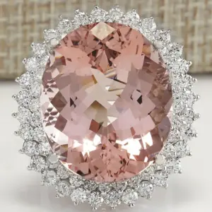 Wholesale New Large Oval Gemstone Ring Women's Copper Silver-plated Micro-set Zircon Ring