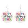 Wholesale Amazon Cross-border Source Teachers Thank Zhou School for Theme Textual Wood Earrings Graduation Season Text Earrings