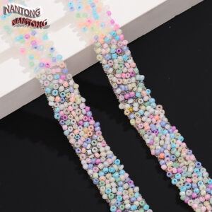 7 mixed color rice beads / 1.5cm double-layer hot melt adhesive, colorful 3mm rice bead adhesive strip