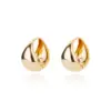 Wholesale PVD Coated Real Gold Plated Circle Stainless Steel Simple Style Commute Waterproof Non Tarnish Earrings