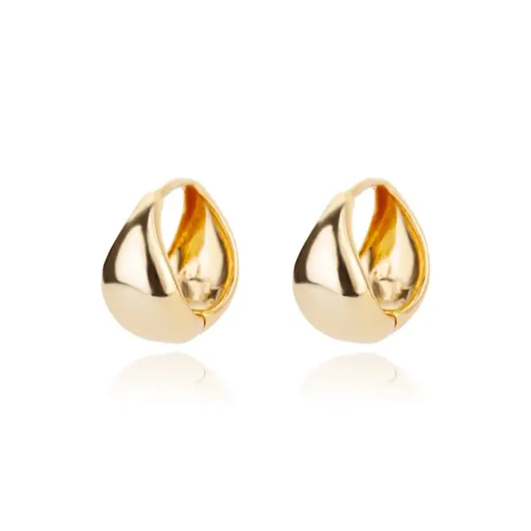 Wholesale PVD Coated Real Gold Plated Circle Stainless Steel Simple Style Commute Waterproof Non Tarnish Earrings