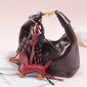 C style dachshund chocolate + ordinary silicone rope-burgundy