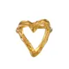 Wholesale PVD Coated 18K Gold Plated Heart Shape 304 Stainless Steel Retro Waterproof Non Tarnish Open Rings
