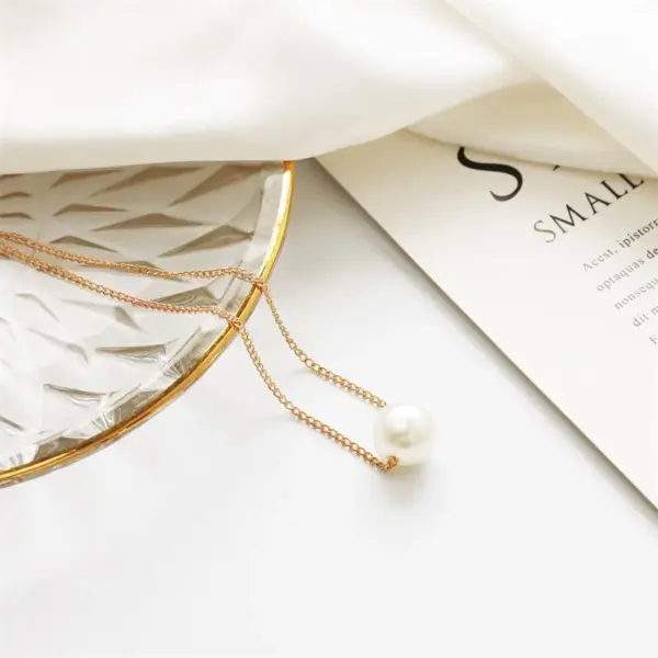 Korean Style Geometric Star Pearl Alloy Pendant Necklaces Wholesale