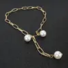Wholesale Fashion Water Droplets Imitation Pearl Alloy Plating Women's Necklace