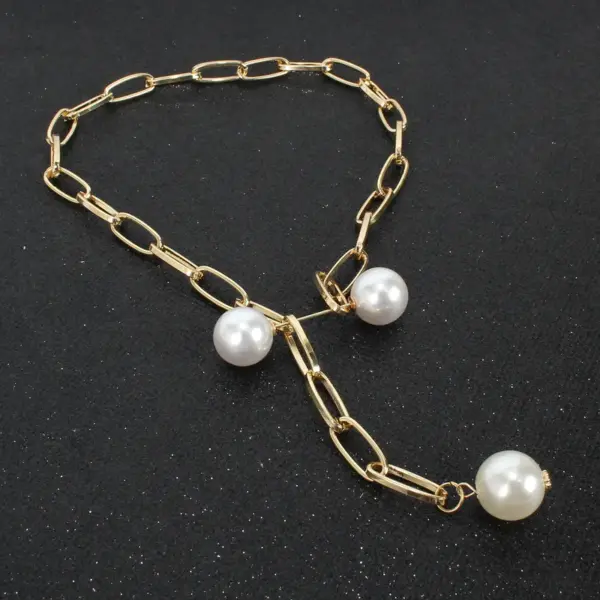 Wholesale Fashion Water Droplets Imitation Pearl Alloy Plating Women's Necklace