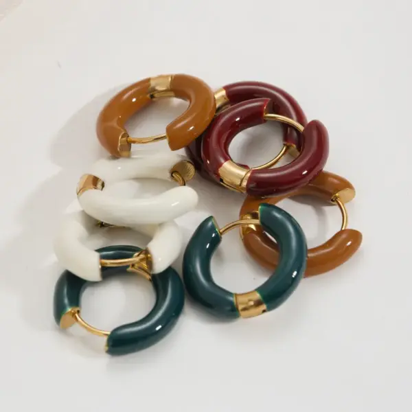 Wholesale Ion Plating (IP) Round 304 Stainless Steel Sweet Waterproof Non Tarnish Earrings