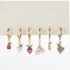 Wholesale Fruit Copper Artificial Gemstones Earrings