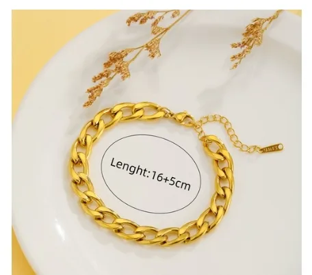 PVD Coated Real Gold Plated 18K Gold Rabbit Sun Heart Shape Titanium Steel Sweet Waterproof Non Tarnish Titanium Steel Bracelets