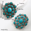 Wholesale Europe and the United States cross-border western wind exaggerated white turquoise earrings new retro geometric stud earrings temperament high quality earrings