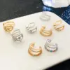Wholesale 1 Piece Simple Style Geometric Plating Inlay Copper Rhinestones Gold Plated Silver Plated Ear Cuffs