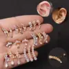 316L Stainless Steel Copper Ear Cartilage Rings & Studs Crown Waterproof Non Tarnish Surgical Steel