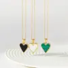 Wholesale PVD Coated Real Gold Plated 16K Gold White Gold Plated Gold Plating Heart Shape 304 Stainless Steel Fashion Waterproof Non Tarnish Earrings Necklace