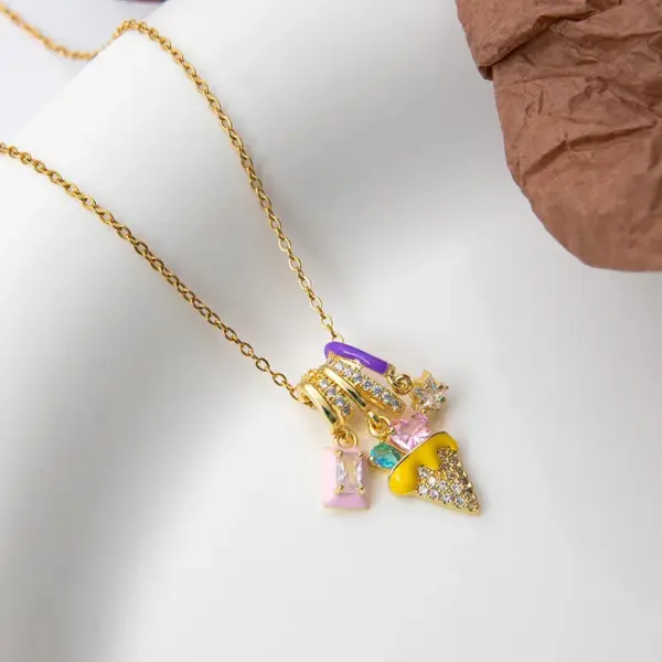 Wholesale Jewelry Cute Star 304 Stainless Steel Plating Pendant Necklace Cable Chain