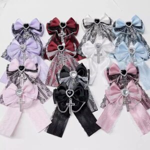 Wholesale Multi-Color Bow Bud Chain Cross Hair Clip Hair Accessories
