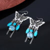 Wholesale European and American Retro Hollow Butterfly Tassel Earrings Fashion Jewelry Chain Tassel Personalized Earrings