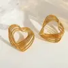 Wholesale 1 Pair Casual Simple Style Artistic Irregular Geometric Heart Shape Plating 304 Stainless Steel 18K Gold Plated Ear Studs