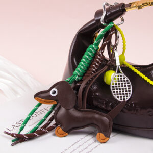 Type b dachshund tennis ball + ordinary silicone rope + miu series lanyard