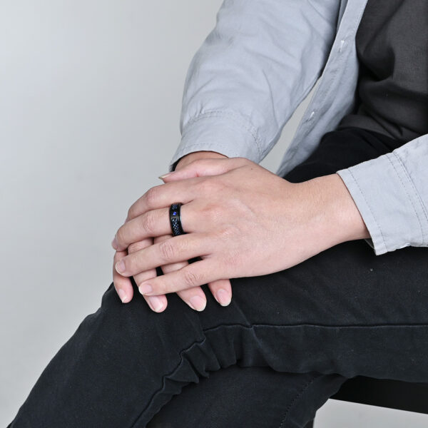 Wholesale Cross-border Hot-selling Titanium Steel Inlaid Alumina Nibelungen Ring Distinctive Aggressive Men's Niche Dragon Pattern Jewelry