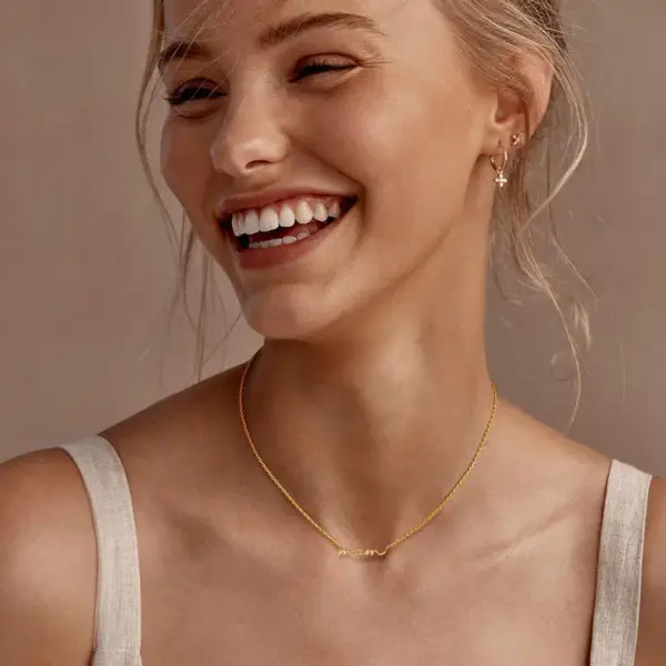 Wholesale Jewelry Simple Style Letter 304 Stainless Steel 18K Gold Plated Plating Pendant Necklace