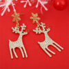 Wholesale Diamond Snowflake Luxury Deer Earrings