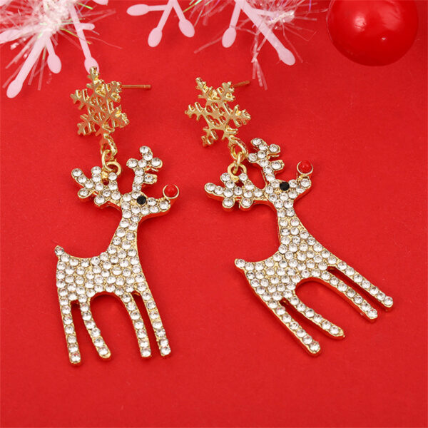 Wholesale Diamond Snowflake Luxury Deer Earrings
