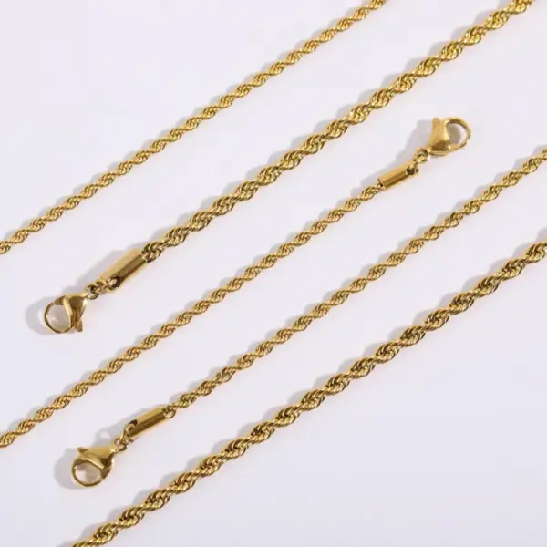 Wholesale 201 Stainless Steel 304 Stainless Steel Gold Plated Simple Style Plating Geometric Necklace