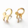 Wholesale PVD Coated 18K Gold Real Gold Plated Cat 304 Stainless Steel Fashion Waterproof Non Tarnish Ear Studs