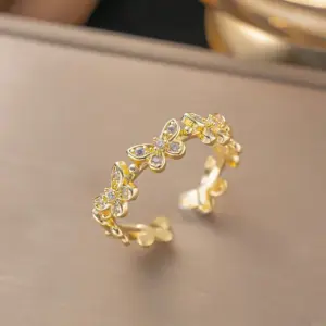 F1157 Copper Material-Small Butterfly Ring Gold