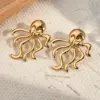 Electroplating Golden Plated Octopus Round Starfish 304 Stainless Steel Casual Simple Style Polishing Plating Earrings