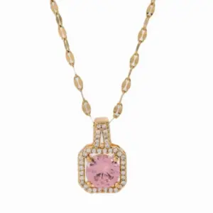 Gold Lip Chain / Pink