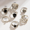 oly-1eb41f55a86e6ea80fa666b9e35270cb Wholesale Dark punk eye diamond ring seven-piece set