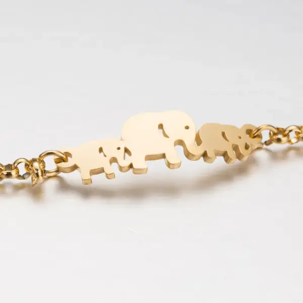 Wholesale PVD Coated Real Gold Plated Heart Butterfly Elephant Stainless Steel Fashion Waterproof Non Tarnish Bracelets