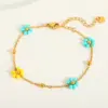 PVD Coated Real Gold Plated 18K Gold Flower Stainless Steel Simple Style Waterproof Non Tarnish Stainless Steel Necklace