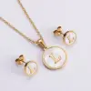 Wholesale PVD Coated 18K Gold Plated Letter Stainless Steel Simple Style Waterproof Non Tarnish