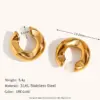 Wholesale PVD Coated Real Gold Plated Geometric Stainless Steel Basic Classic Style Waterproof Non Tarnish Ear Cuffs