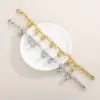 Wholesale PVD Coated 18K Gold Plated Round Solid Color Stainless Steel Simple Style Waterproof Non Tarnish Bracelets