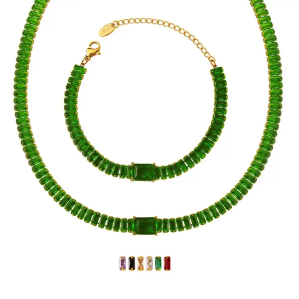 oly-1ee51ae1941ba1105a0c7f18259840e9 Wholesale PVD Coated Real Gold Plated Solid Color Titanium Steel Fashion Waterproof Non Tarnish Bracelets Necklace