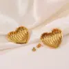 Wholesale 1 Pair Sweet Heart Shape 304 Stainless Steel Electroplating Ear Studs