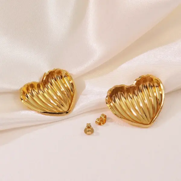 Wholesale 1 Pair Sweet Heart Shape 304 Stainless Steel Electroplating Ear Studs