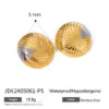 Wholesale 304 Stainless Steel Geometric PVD Coated 18K Real Gold Plated Real Gold Plated 18K Gold Retro Simple Style Classic Style Waterproof Non Tarnish Earrings Ear Studs