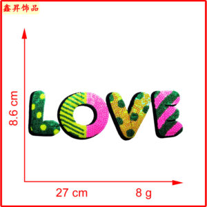 Heated melt glue*color*letter*love*9*27cm