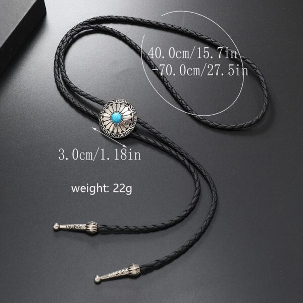 Wholesale Turquoise Flower Alloy Oil Dropping PU Polo Collar Necklace Long