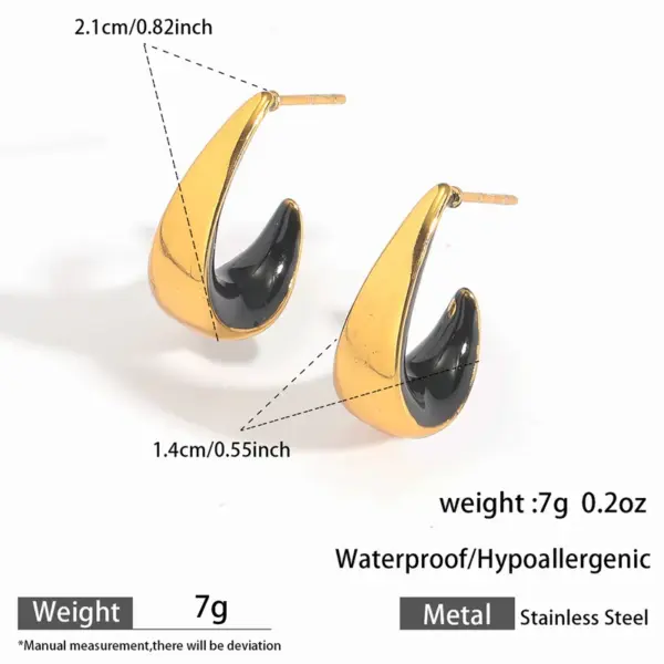 Wholesale 18K Gold Plated 304 Stainless Steel Vacuum Electroplating (In Furnace) No Inlay Material Earrings Studs For Women Suitable For Casual Occasions Women's Jewelry Non-Fading