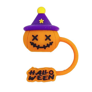 Halloween [Witch Pumpkin] Black Character - Straw Cap / Packaging without straw