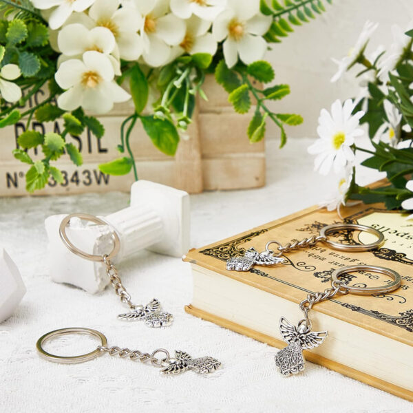 Wholesale Thanksgiving Decoration Guardian Angel Keyring Wedding Birthday Party Baptism Pendant Cross Border Angel Keychain