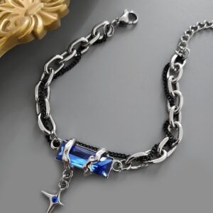 S041-B (blue diamond winding bracelet)