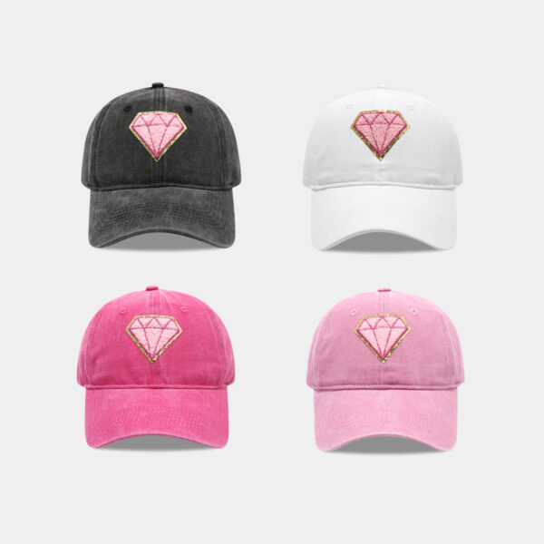 Wholesale Women's Sun Hat with Diamond Patch, Retro Soft-Top Baseball Cap, Autumn Face-Shaping Fashion Trendy Baseball Cap